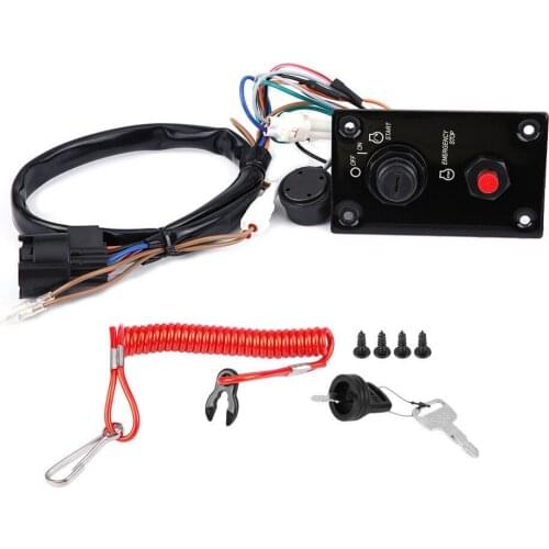 Vertical Single Control Panel Ignition Key Switch Panel Assembly Metal Plastic Black 37100-96J24 For Suzuki Outboard Engines