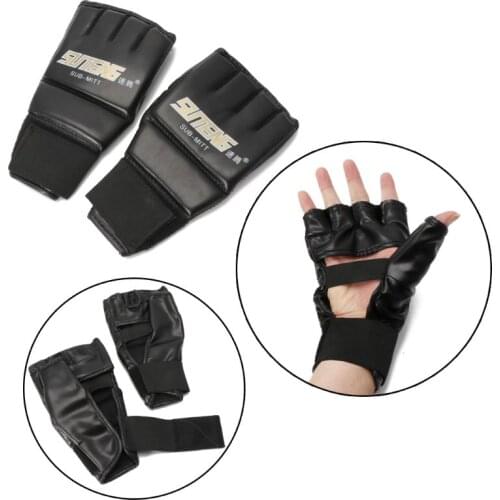 Gants boxe Gym Cool MMA Muay thaïlandaise Training Punching Bag Demi-mitaines B36F