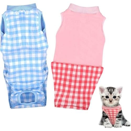 Professional Cats Dogs Recovery Suit for Abdominal Wounds Protector Soft Cotton Breathable Pet Anti-Licking Surgery Clothes Coat