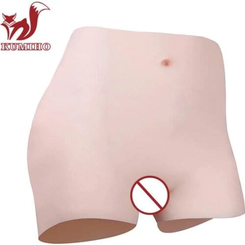KUMIHO 4G Penetrable Silicone Boxer Fake Vagina Pantys for Crossdresser Hip Enhancer Ass Pussy Underwear Hin Thin shemaile