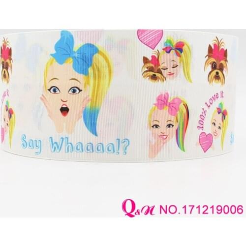 Q&N ribbon 16mm 22mm 25mm 38mm 50mm 75mm cartoon print grosgrain ribbon webbing 50yards/roll for hair tie free shipping