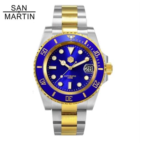 San Martin Ocean Master Luxury Watch for men Sapphire Glass Ceramic Automatic Stainlees Steel relogio masculino часы relojes New