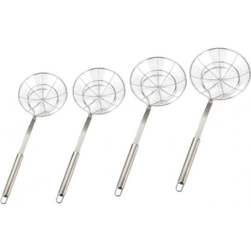Spider Strainer Skimmer, Asian Strainer Ladle Stainless Steel Wire Skimmer Spoon with Handle, 14cm/16cm/18cm/20cm