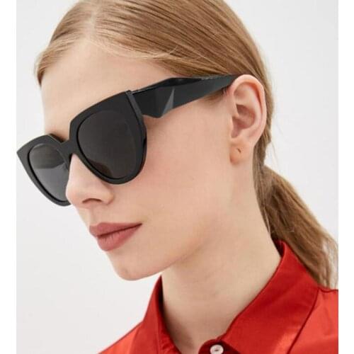 Retro Big Frame Cat Eye Sunglasses Women 2021 Funky Brand Designer Two Color Frame Sun Glasses Fashion Female Eyewear UV400