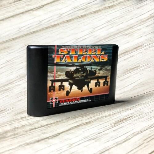 Steel Talons - EUR Label Flashkit MD Electroless Gold PCB Card for Sega Genesis Megadrive Video Game Console