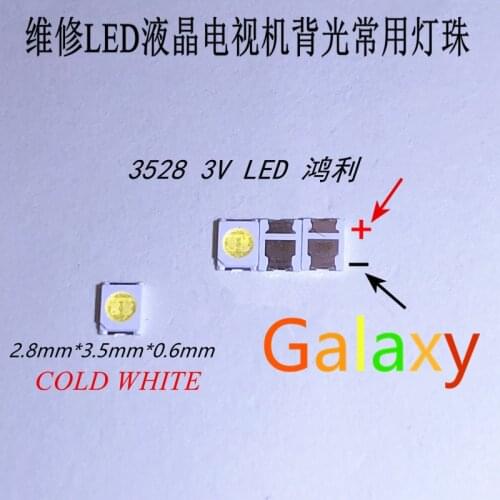 HONGLI TRONIC DOUBLE CHIPS LED Backlight 1210 3528 2835 1W 3V 110LM Cool white LCD Backlight for TV TV Application 120pcs