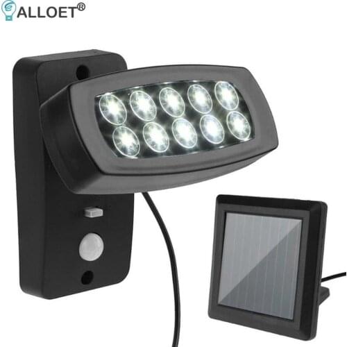 Motion Sensor Solar Light Waterproof Outdoor Garden 10 LED Yard Wall Lamp for Household Outdoor Courtyard Ornament