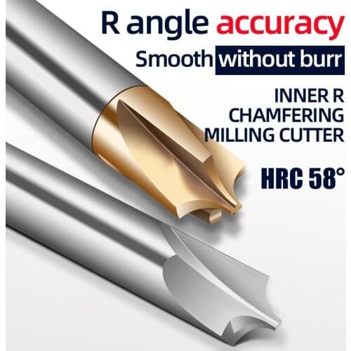 Tungsten Steel Alloy Inner R Milling Cutter Angle ROMTIC Cutter Inner R 0.5 0.75 R2 R1.5 Inner R Endmills Chamfering Cutter
