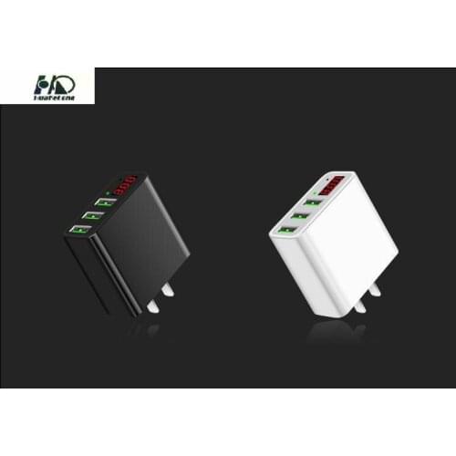 HUAKELONG USB Charger 3 Ports+Digital Display Portable Fast USB Charging Adapter For iPhone Samsung XIAOMI Huawei 99% Digital