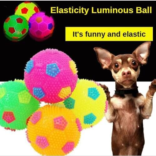 1 PC Diameter 6.5cm Squeaky Dog Ball Toy Bright Pet Toys for Small Dogs Elastic Football Toys for Training Puppy Chewing Toy
