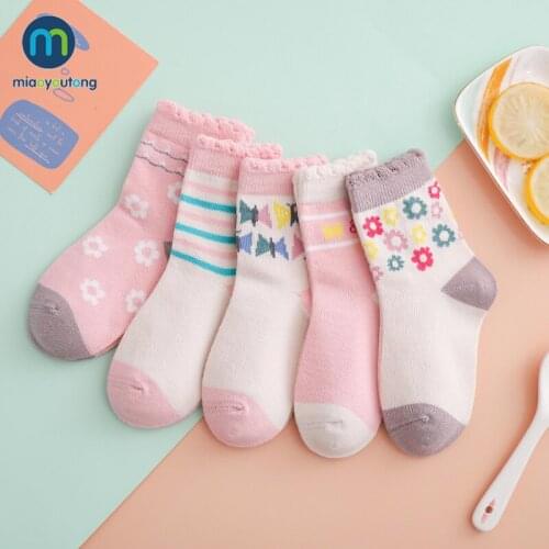 10 Pcs/lot High Quality Cute Flower Unicorn Warm Cotton Warm Baby Girl Newborn Childrens socks For Kids Baby Stuff Miaoyoutong