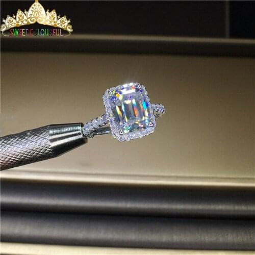 100% 18K 750Au Gold Moissanite Diamond Ring D color VVS With national certificate MOia-01