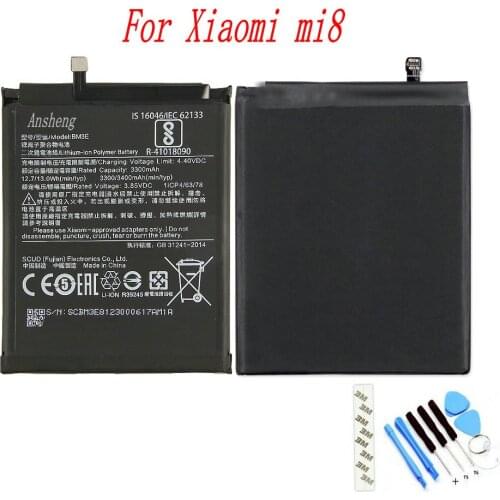 100% NEW Original BM3E 3400mAh battery for Xiaomi 8 MI8 M8 Mobile Phone