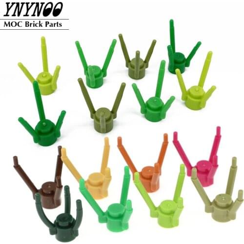 100Pcs/lot MOC Plants and Animals Series Parts 3741 Plant, Flower Stem Building Blocks Spare Assemble Bricks for 3742 DIY Toys