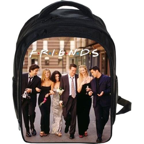 13 Inch Central Perk Coffee Friends TV Cartoon Kindergarten Backpacks Boys Girls Children School Bags Kids Book Bag Gift