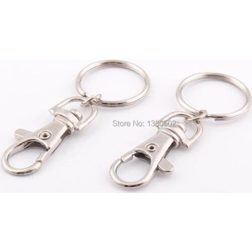 20pcs/lot metal Snap Hook dog hook silver color with Key ring swivel Clasps for Lanyard hardware accessories
