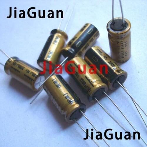 20pcs NEW NICHICON FW 2200UF 10V 10X20MM audio Electrolytic Capacitor 10V2200uF filter amplifier 10V 2200UF