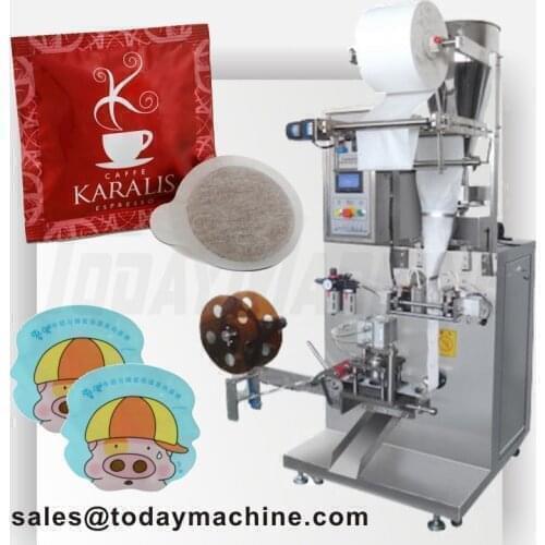 Automatic ese coffee pod filing and sealing machine for round coffee pod making packing machine