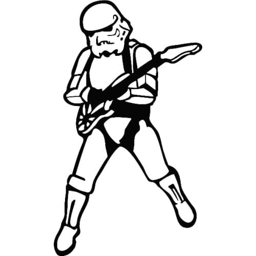 24x14cm Rock N Roll Storm Trooper Vinyl Stickers Car Decal Window Art Bumper Car Rear windshield Decor Unique T110