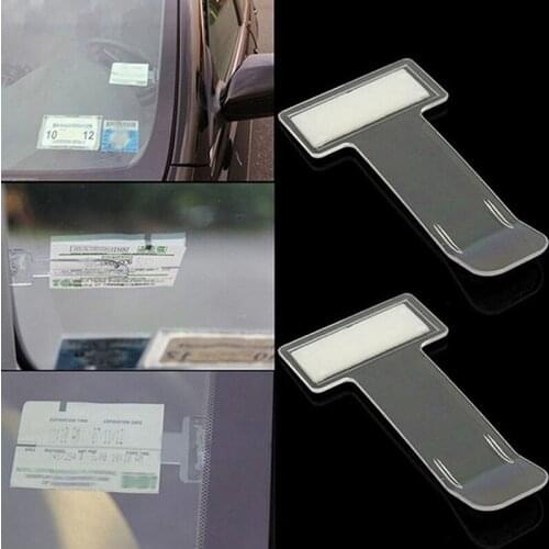3pcs Car Parking Ticket Permit Holder Clip Tickets folder Time note holder T-shape Folder for Sticker Windscreen Window for Auto