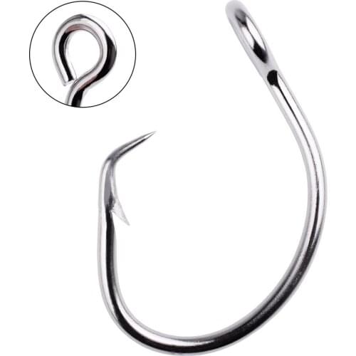 50Pcs Fishing Stainless Steel Octopus Sea Fishing Hooks 11/0#-16/0# Barbed Ringed Long Shank Saltwater Worm Jigging Hooks