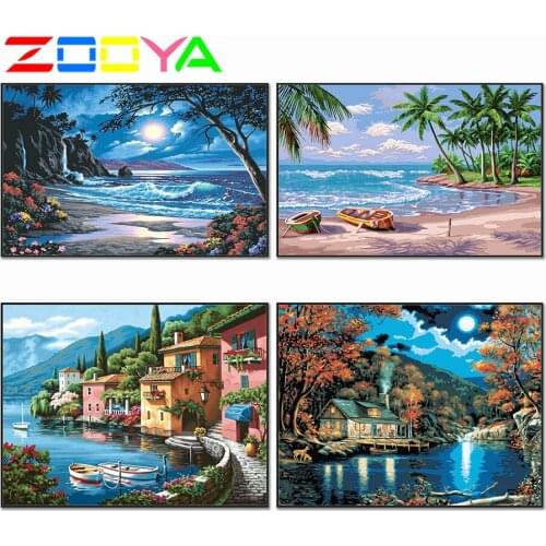 3D Diy Crystal Seaside Diamond Painting Scenery Mosaic Diamond 5D Finished Diamond Embroidery Scenery Ferry Painting Decor Er013
