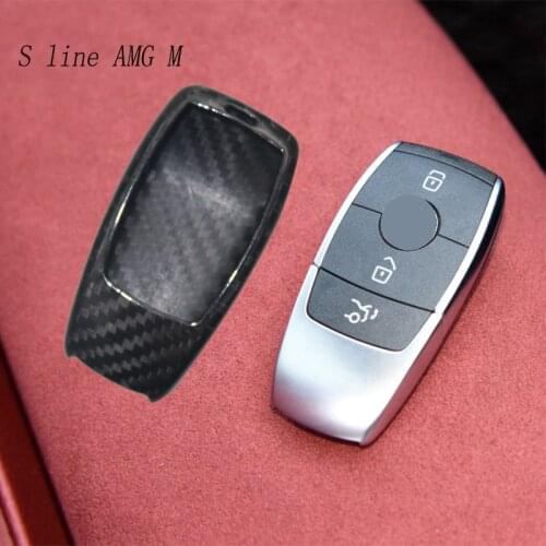 Car Styling Carbon fiber Key Rings Protection Cover Sticker Trim For Mercedes Benz A B C E R S Class W212 W213 W205 W204 GLA CLA