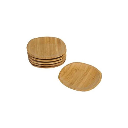 Bambum B2502 Silva-6 Pcs Square Saucer, Brown
