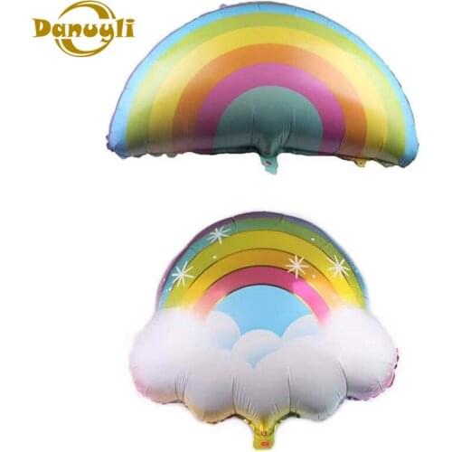 Large cartoon macaron beautiful rainbow balloon balloon neon balloon wedding birthday party decoration supplies childrens toys