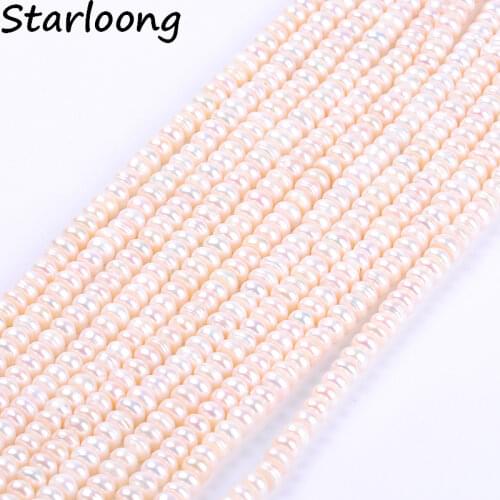 1pack/lot 7-8mm A quality white Screw thread abacus Natural freshwater Pearl Loose Beads DIY for Jewelry bracelet necklace