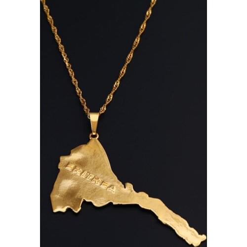Eritrea Map Pendants Necklaces Women Men Map Of Eritrea 24K Gold Color Map Chain Jewelry