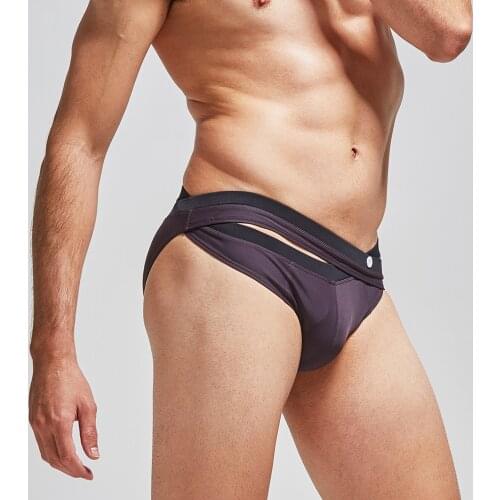 Black Sexy Men Triangle Swimming Fashion Design Fake Two-piece Trunks Gay Swimwear Menina Triangle Swimming Trunks For Men Pink