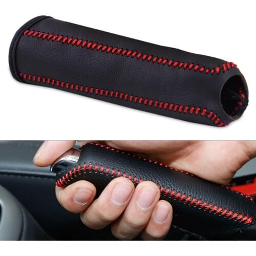 CITALL Black Leather Hand Brake Stitching Cover Protective Sleeve Fit for Honda Civic 2004 2005 2006 2007 2008 2009 2010 2011