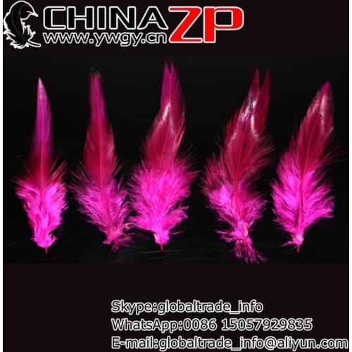 Exporting from CHINAZP Factory 1000pieces/lot Good Quality Dyed Hot Pink Rooster Saddle Feathers