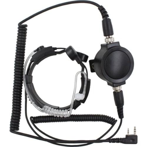 FBI Heavy Duty Tactical Big PTT Tactical Throat Vibration Mic Microphone Headset for Baofeng UV 5R UV-B5 B6 UV-5RTP HYT Radio