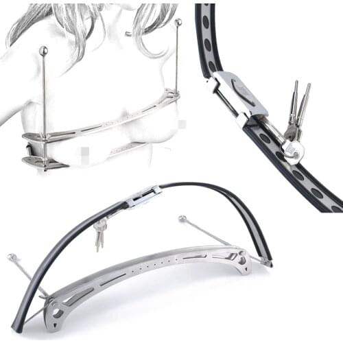 BDSM adjustable wear lock torture play Clamps cage Nipple clips breast Bondage Restraints metal female Fetish sex toy for women