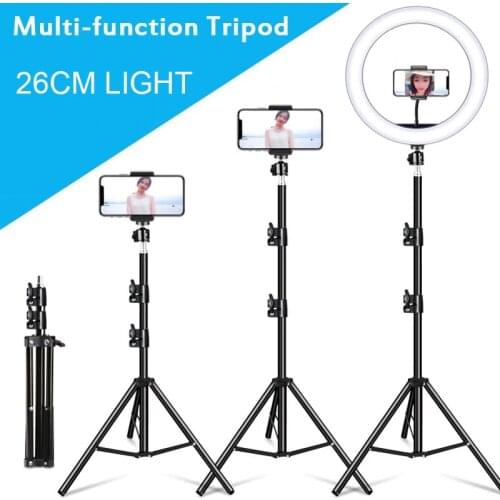 26CM Ring Light 1/4 Screw Head Tripod Univeral Selfie Tripod For Photography Ring Light Phone Stand Dimmable Selfie LED Ring
