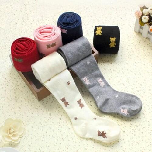 Cute Cartoon Bear Kids Tights Cotton Tights For Girls Autumn Children Tight Dancing Pantyhose