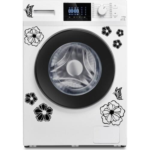 Pretty Decal Flowers Butterfly Waterproof Stickers For Washing Machine Fridge Vinyl Decals наклейки для стиральной машины