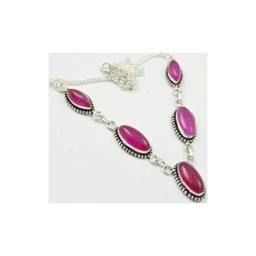 Red Jaspers Necklace Silver Overlay over Copper, 38 cm, N2304