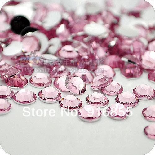 Lgiht Pink Color Free Shipping Pick Size 3/4/5/6MM Resin Flatback,Nail Art ,DIY Wedding Decoration