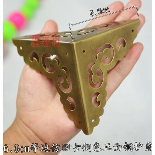 Three 6.5cm fine High-grade Antique Copper Bags Corner Copper pieces of furniture Corner flower clouds Copper fittings wholesale