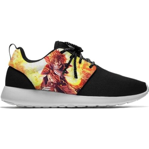 Japanese Anime Fairy Tail Hot Fashion Cool Classic Sport Running Shoes Harajuku Breathable 3D Printed Men women Mesh Sneakers