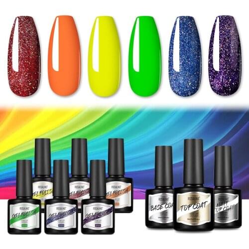 Nail Gel Polish Set Semi-permanent Nail Kit Sets Color Glitter Holographics Soak Off UV Gel Nail Varnish for Nail Art Gel Set