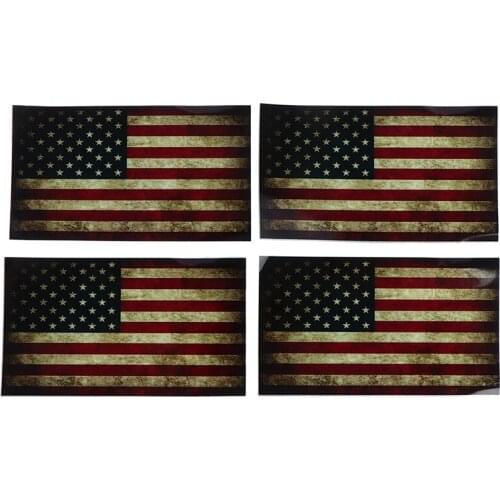 4Pcs Mini USA Flag Stickers Decal Car Motorcycle Phone Tablet Sticker 6.5*11.5CM Car Decoration