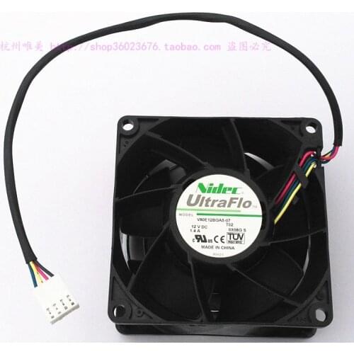 NEW NIDEC 8038 8cm double ball bearing 4PIN control speed V80E12BGA5-07 12V 1.4A cooling fan