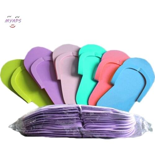 12 Pairs Disposable Foam Slippers Spa Pedicure Sandals Foam Pedicure Slippper For Salon Spa Pedicure Flip Flop Tools