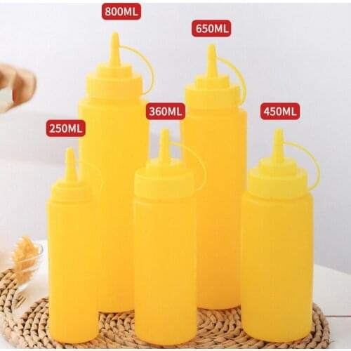 250/800ml Sauce Vinegar Oil Ketchup Gravy Cruet Kitchen Accessories Boat Plastic Condiment Dispenser 8oz Squeeze Bottle