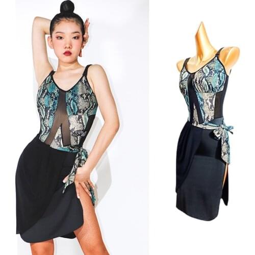 Latin Dance Dress Summer Girls Practice Wear Serpentine Competition Dancewear Prom Salsa Dancing Performance Clothes VDB3927