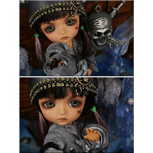 Flash Sale! Free makeup&eyes!top quality bjd 1/8 baby doll Pirate Monkey Treasure Island tan lea hot toy best kids gift recast